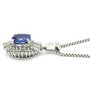 ノンブランド NON BRAND ブルーサファイア 1.18ct ダイヤモンドペンダント プラチナシルバー Pt サファイア ダイヤモンド Pt850(チェーン) ネックレス 青 ブルー クッションミックスカット 1石 1粒