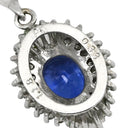 ノンブランド NON BRAND ブルーサファイア 1.18ct ダイヤモンドペンダント プラチナシルバー Pt サファイア ダイヤモンド Pt850(チェーン) ネックレス 青 ブルー クッションミックスカット 1石 1粒