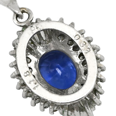 ノンブランド NON BRAND ブルーサファイア 1.18ct ダイヤモンドペンダント プラチナシルバー Pt サファイア ダイヤモンド Pt850(チェーン) ネックレス 青 ブルー クッションミックスカット 1石 1粒