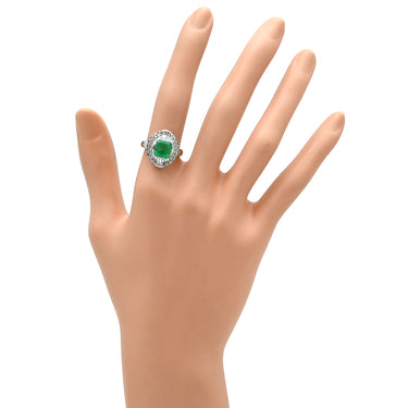 ノンブランド NON BRAND エメラルド ダイヤモンド リング プラチナシルバー Pt900 エメラルド ダイヤモンド リング 指輪 グリーン 緑 スクエア 2.0ct エメラルドカット 12.5号