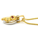 ウォルサム WALTHAM イエローゴールド×ホワイトゴールド K18YG K18WG ダイヤモンド ルビー ネックレス Au750 18K 18金 ダイヤ ルビー フクロウモチーフ スイング ムービング チェーン社外品