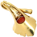 ノンブランド NON BRAND 珊瑚 ダイヤ イエローゴールド K18YG ダイヤモンド 珊瑚 ペンダントトップ 赤 サンゴ ダイヤモンド YG 750 ネックレストップ 16mm