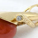 ノンブランド NON BRAND 珊瑚 ダイヤ イエローゴールド K18YG ダイヤモンド 珊瑚 ペンダントトップ 赤 サンゴ ダイヤモンド YG 750 ネックレストップ 16mm