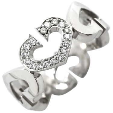 カルティエ Cartier Cハート ダイヤ ホワイトゴールド K18WG ダイヤモンド ＃48(JP8) リング 指輪 750 WG 18金 18K 10号