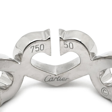 カルティエ Cartier Cハート ダイヤ ホワイトゴールド K18WG ダイヤモンド ＃48(JP8) リング 指輪 750 WG 18金 18K 10号