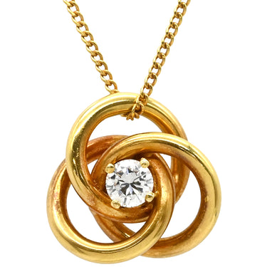 ティファニー Tiffany & Co スリーフープ ダイヤ ネックレス イエローゴールド K18YG ダイヤモンド ネックレス T&Co. Au750 18K 18金 1粒 1P