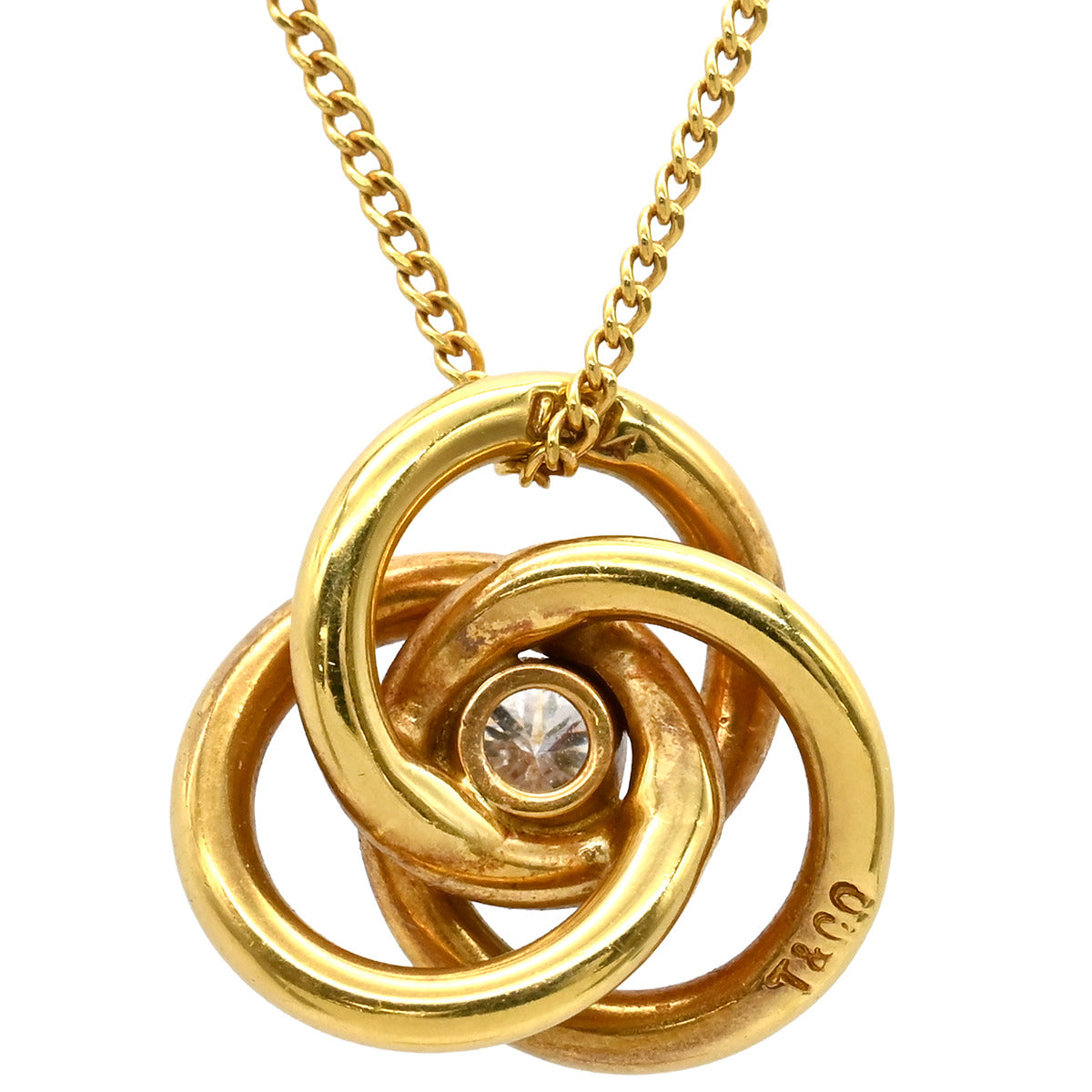 ティファニー Tiffany & Co スリーフープ ダイヤ ネックレス イエロー