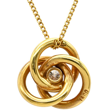 ティファニー Tiffany & Co スリーフープ ダイヤ ネックレス イエローゴールド K18YG ダイヤモンド ネックレス T&Co. Au750 18K 18金 1粒 1P