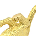 ノンブランド NON BRAND キャッツアイ 0.28ct ネコモチーフ イエローゴールド K18YG クリソベリルキャッツアイ ブローチ 猫 CAT 猫目石 18K 18金 750AU アニマルモチーフ