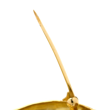 ノンブランド NON BRAND キャッツアイ 0.28ct ネコモチーフ イエローゴールド K18YG クリソベリルキャッツアイ ブローチ 猫 CAT 猫目石 18K 18金 750AU アニマルモチーフ