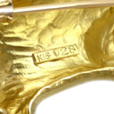 ノンブランド NON BRAND キャッツアイ 0.28ct ネコモチーフ イエローゴールド K18YG クリソベリルキャッツアイ ブローチ 猫 CAT 猫目石 18K 18金 750AU アニマルモチーフ