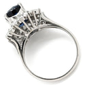 ノンブランド NON BRAND ブルーサファイア ダイヤ ブルー×プラチナシルバー Pt900 サファイア ダイヤモンド リング 指輪 クッションカット Pt900 プラチナム 青 マーキス バゲットカット フラワーモチーフ 13号