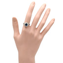 ノンブランド NON BRAND ブルーサファイア ダイヤ　 ブルー×プラチナシルバー Pt900 サファイア ダイヤモンド リング 指輪 青 Pt900 プラチナオーバルミックスカット 12号