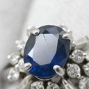 ノンブランド NON BRAND ブルーサファイア ダイヤ　 ブルー×プラチナシルバー Pt900 サファイア ダイヤモンド リング 指輪 青 Pt900 プラチナオーバルミックスカット 12号