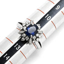 ノンブランド NON BRAND ブルーサファイア ダイヤ　 ブルー×プラチナシルバー Pt900 サファイア ダイヤモンド リング 指輪 青 Pt900 プラチナオーバルミックスカット 12号