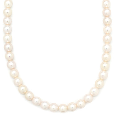 ノンブランド NON BRAND パール パールホワイト パール シルバー ネックレス 真珠 あこやパール フォーマル 一連 750 アコヤ真珠 42.5cm ラウンドシェイプ