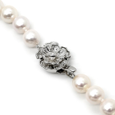 ノンブランド NON BRAND パール パールホワイト パール シルバー ネックレス 真珠 あこやパール フォーマル 一連 750 アコヤ真珠 42.5cm ラウンドシェイプ