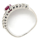 ノンブランド NON BRAND ルビー 1.1ct ダイヤリング プラチナシルバー Pt900 ルビー ダイヤモンド リング 指輪 レッド 赤 1石 オーバルミックスカット ダイヤモンド 指輪 9号