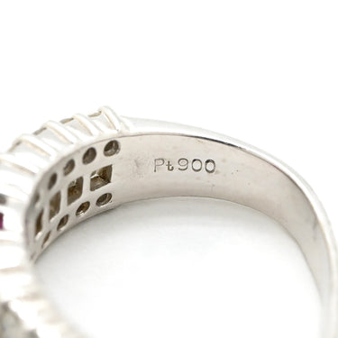 ノンブランド NON BRAND ルビー 1.1ct ダイヤリング プラチナシルバー Pt900 ルビー ダイヤモンド リング 指輪 レッド 赤 1石 オーバルミックスカット ダイヤモンド 指輪 9号