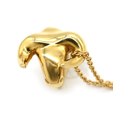 ティファニー Tiffany & Co イエローゴールド K18YG ネックレス T＆Co. エルサ ペレッティ Au750 18K 18金 ブルモチーフ