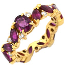 ノンブランド NON BRAND ルビー ダイヤリング イエローゴールド K18YG ルビー ダイヤモンド リング 指輪 レッド 赤 オーバルミックスカット 18K 750 YG 11号