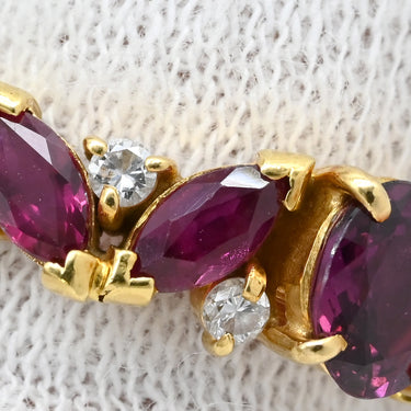 ノンブランド NON BRAND ルビー ダイヤリング イエローゴールド K18YG ルビー ダイヤモンド リング 指輪 レッド 赤 オーバルミックスカット 18K 750 YG 11号