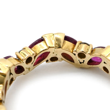 ノンブランド NON BRAND ルビー ダイヤリング イエローゴールド K18YG ルビー ダイヤモンド リング 指輪 レッド 赤 オーバルミックスカット 18K 750 YG 11号