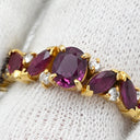 ノンブランド NON BRAND ルビー ダイヤリング イエローゴールド K18YG ルビー ダイヤモンド リング 指輪 レッド 赤 オーバルミックスカット 18K 750 YG 11号