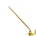 ノンブランド NON BRAND ダイヤ サファイア イエローゴールド K18YG エメラルド ダイヤモンド ブローチ バイオリンモチーフ YG 18K ピンブローチ ブルー 青 楽器 パヴェダイヤ