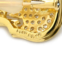 ノンブランド NON BRAND ダイヤ サファイア イエローゴールド K18YG エメラルド ダイヤモンド ブローチ バイオリンモチーフ YG 18K ピンブローチ ブルー 青 楽器 パヴェダイヤ