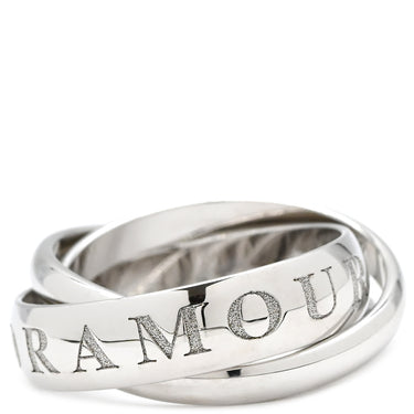 カルティエ Cartier トリニティ 1998年クリスマス限定 ホワイトゴールド K18WG #55 リング 指輪 ホワイトゴールド Au750 18K 18金 3重 3連 13号