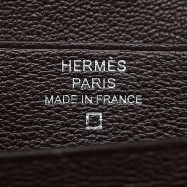 エルメス HERMES ベアンコンパクト ハバナ アリゲーター 二つ折り財布 シルバー金具 茶 クロコ