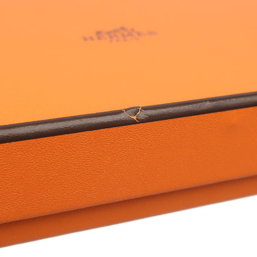 エルメス HERMES ベアンコンパクト ハバナ アリゲーター 二つ折り財布 シルバー金具 茶 クロコ