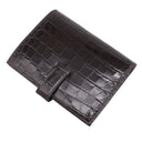 エルメス HERMES ベアンコンパクト ハバナ アリゲーター 二つ折り財布 シルバー金具 茶 クロコ