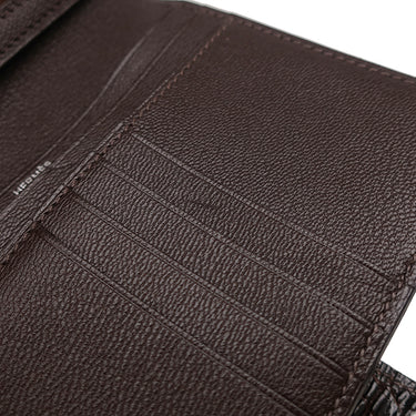 エルメス HERMES ベアンコンパクト ハバナ アリゲーター 二つ折り財布 シルバー金具 茶 クロコ