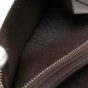 エルメス HERMES ベアンコンパクト ハバナ アリゲーター 二つ折り財布 シルバー金具 茶 クロコ