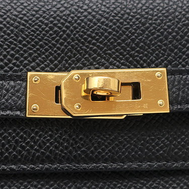エルメス HERMES ケリーウォレット ロング トゥーゴー ブラック ヴォーエプソン 長財布 ゴールド金具 黒 ショルダー