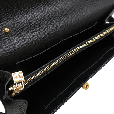 エルメス HERMES ケリーウォレット ロング トゥーゴー ブラック ヴォーエプソン 長財布 ゴールド金具 黒 ショルダー