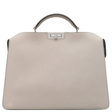 フェンディ FENDI ピーカブー アイ シー ユー ミディアム 7VA529 グレー レザー 2WAYバッグ シルバー金具 ISeeU ハンドバッグ ショルダーバッグ