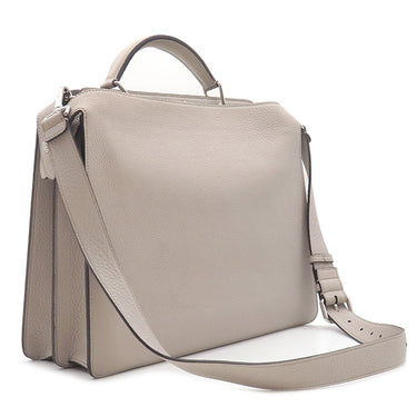 フェンディ FENDI ピーカブー アイ シー ユー ミディアム 7VA529 グレー レザー 2WAYバッグ シルバー金具 ISeeU ハンドバッグ ショルダーバッグ