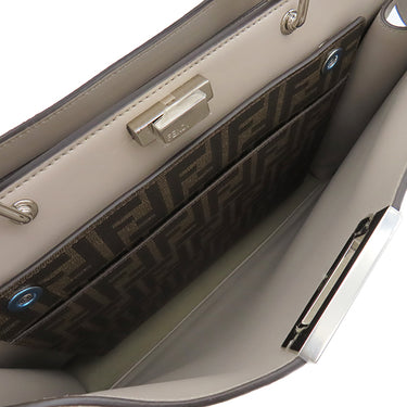 フェンディ FENDI ピーカブー アイ シー ユー ミディアム 7VA529 グレー レザー 2WAYバッグ シルバー金具 ISeeU ハンドバッグ ショルダーバッグ