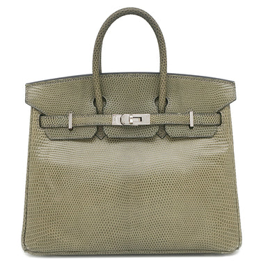 エルメス HERMES バーキン25 グリフォンセ リザード ハンドバッグ シルバー金具