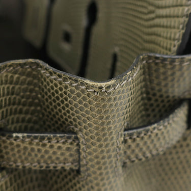 エルメス HERMES バーキン25 グリフォンセ リザード ハンドバッグ シルバー金具