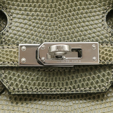 エルメス HERMES バーキン25 グリフォンセ リザード ハンドバッグ シルバー金具
