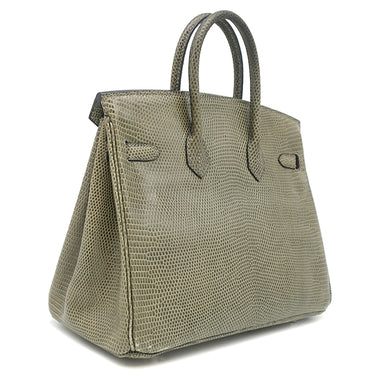 エルメス HERMES バーキン25 グリフォンセ リザード ハンドバッグ シルバー金具