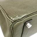 エルメス HERMES バーキン25 グリフォンセ リザード ハンドバッグ シルバー金具