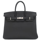 エルメス HERMES バーキン25 ブラック トゴ ハンドバッグ シルバー金具 黒 新品 未使用