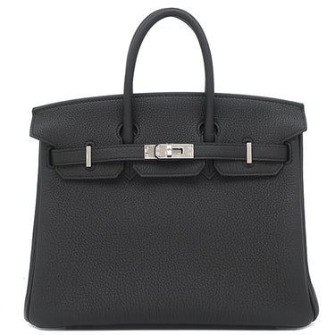 エルメス HERMES バーキン25 ブラック トゴ ハンドバッグ シルバー金具 黒 新品 未使用