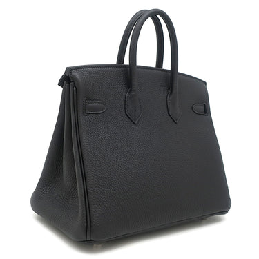 エルメス HERMES バーキン25 ブラック トゴ ハンドバッグ シルバー金具 黒 新品 未使用