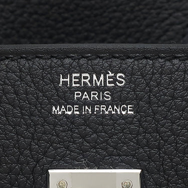 エルメス HERMES バーキン25 ブラック トゴ ハンドバッグ シルバー金具 黒 新品 未使用